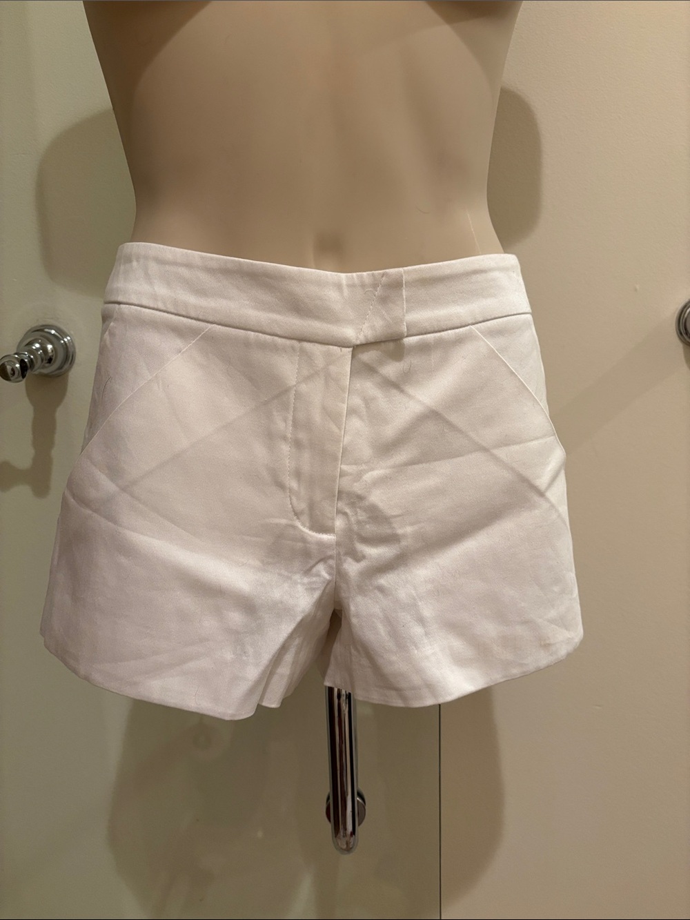 Susana Monaco White High-Waist Linen-Blend Shorts